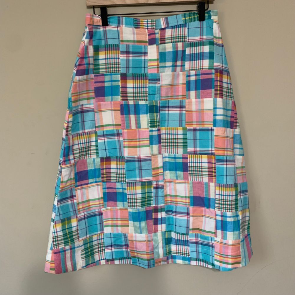 The J. Peterman Company Patchwork A-Line Skirt Size Small Coastal Cape Cod - Picture 2 of 7